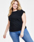 Фото #1 товара Plus Size Rhinestone Rolled-Sleeve Top, Created for Macy's