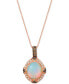 ფოტო #1 პროდუქტის Opal (2-1/5 ct. t.w.) & Diamond (3/8 ct. t.w.) 22" Pendant Necklace in 14k Rose Gold