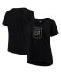 Фото #1 товара Women's 5th & Ocean by Black LAFC Plus Size Athletic Baby V-Neck T-shirt