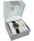 ფოტო #5 პროდუქტის Women's Black Strap Watch 32mm Gift Set, Created for Macy's