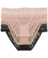 Фото #2 товара Women's 3-Pk. Lace Kiss Bikini Underwear 970682
