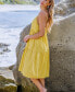 Фото #4 товара Women's Sunshine Yellow Scoop Neck Sleeveless Midi Beach Dress