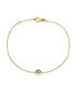 ფოტო #1 პროდუქტის Simple Minimalist 14K Yellow Gold Amulet Blue Tiny Evil Eye Charm Bracelet For For Women 6.5-7 Inch Adjustable