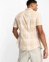 ASOS DESIGN stretch skinny check shirt in beige Бежевый, XS - Chest 36 - фото #3