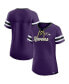 ფოტო #2 პროდუქტის Women's Purple Baltimore Ravens Original State Lace-Up T-shirt