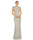 Фото #1 товара Women's Embellished Crystal Cap Sleeve Column Gown