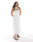 Pretty Lavish contrast knit midaxi slip dress in cream Cremeweiß/Schwarz, S - DE 34-36 - фото #1