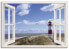 Leinwandbild Fenster Leuchtturm Sylt