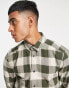 ONLY & SONS buffalo check shirt in khaki and beige