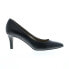 David Tate Opera 1 Womens Black Leather Slip On Pumps Heels Shoes