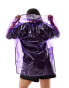 Фото #4 товара Brave Soul Plus clear festival rain mac in purple