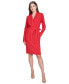 ფოტო #4 პროდუქტის Women's V-Neck Belted Long-Sleeve Sheath Dress