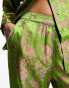 Фото #8 товара Y.A.S floral jacquard trouser co-ord in green and pink