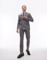 Topman skinny textured suit trousers in grey