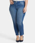 Фото #1 товара Plus Size Marilyn Straight High Rise Ankle Jeans