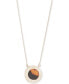 Фото #1 товара Lauren Ralph Lauren gold-Tone Tortoise-Look Logo Coin Pendant Necklace, 16" + 3" extender