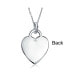 Фото #2 товара Tiny Minimalist Flat Medium Size Heart Shape Blank Plain Pendant Necklace For Women Sterling Silver