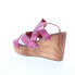 Фото #6 товара Bed Stu Grettell F376013 Womens Pink Leather Slip On Wedges Sandals Shoes