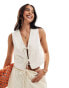 Фото #1 товара Pimkie linen blend tie front waistcoat in beige