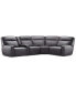 Фото #4 товара Dextan Leather 5-Pc. Sectional with 2 Power Recliners and 1 USB Console, Created for Macy's