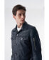 ფოტო #3 პროდუქტის Men's Genuine Leather Safari Coat, Navy