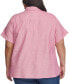 Фото #2 товара Plus Size Cotton Pin-Dot Camp Shirt