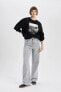 Oversize Fit Bisiklet Yaka Kalın Sweatshirt B6592ax23wn