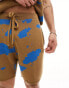 Фото #5 товара ASOS DESIGN co-ord knitted shorts in brown tie dye pattern