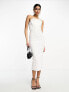 Фото #4 товара ASOS DESIGN minimal pleated organza midi dress in white