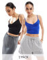 Фото #1 товара Stradivarius polyamide cami top 2 pack in black & blue