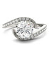 ფოტო #2 პროდუქტის Moissanite Round Swirl Engagement Ring (1-3/4 ct. t.w. Diamond Equivalent) in 14k White Gold