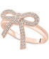 ფოტო #2 პროდუქტის Diamond Bow Ring (1/4 ct. t.w.) in 14k Yellow or Rose Gold, Created for Macy's