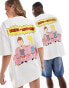 ASOS DESIGN unisex oversized license t-shirt with Beavis and Butt-head prints in off white