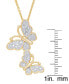 Фото #2 товара Women's Diamond Accent Butterfly Pendant Necklace