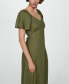 Women's Buttoned Linen-Blend Dress