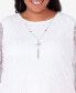 ფოტო #4 პროდუქტის Plus Size Neptune Beach Popcorn Mesh Top with Necklace