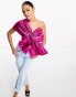 Фото #2 товара Collective the Label exclusive metallic bow crop top in pink