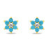 Фото #2 товара Charming gold-plated earrings with turquoise zircons EA846YTQ