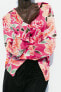 Satin floral print shirt