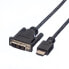 ROLINE 11.04.5516 - 1.5 m - HDMI Type A (Standard) - DVI-D - Male - Male - Straight