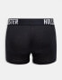 Hollister 5 pack logo waistband trunks in black