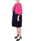 ფოტო #3 პროდუქტის Plus Size 3/4 Sleeve Textured Knit 2 Piece Dress Set