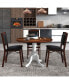 Фото #3 товара 4-Person Dining Table Wooden Kitchen Table with Solid Rubber Wood Frame for Kitchen