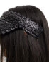 Фото #2 товара My Accessories raffia visor hat in black