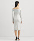 ფოტო #2 პროდუქტის Women's Metallic Off-The-Shoulder Sheath Dress