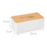 Фото #17 товара Хранение вещей Relaxdays белая коробка для салфеток с бамбуковой крышкой