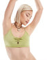 Фото #3 товара Monki mix and match underwire bikini top in light khaki green