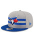 ფოტო #1 პროდუქტის Men's Gray, Royal Toronto Blue Jays Band 9FIFTY Snapback Hat