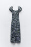 Фото #5 товара Платье из смесового льна с цветочным принтом ZARA