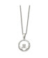 ფოტო #2 პროდუქტის Polished with CZ Claddagh Pendant on a Cable Chain Necklace